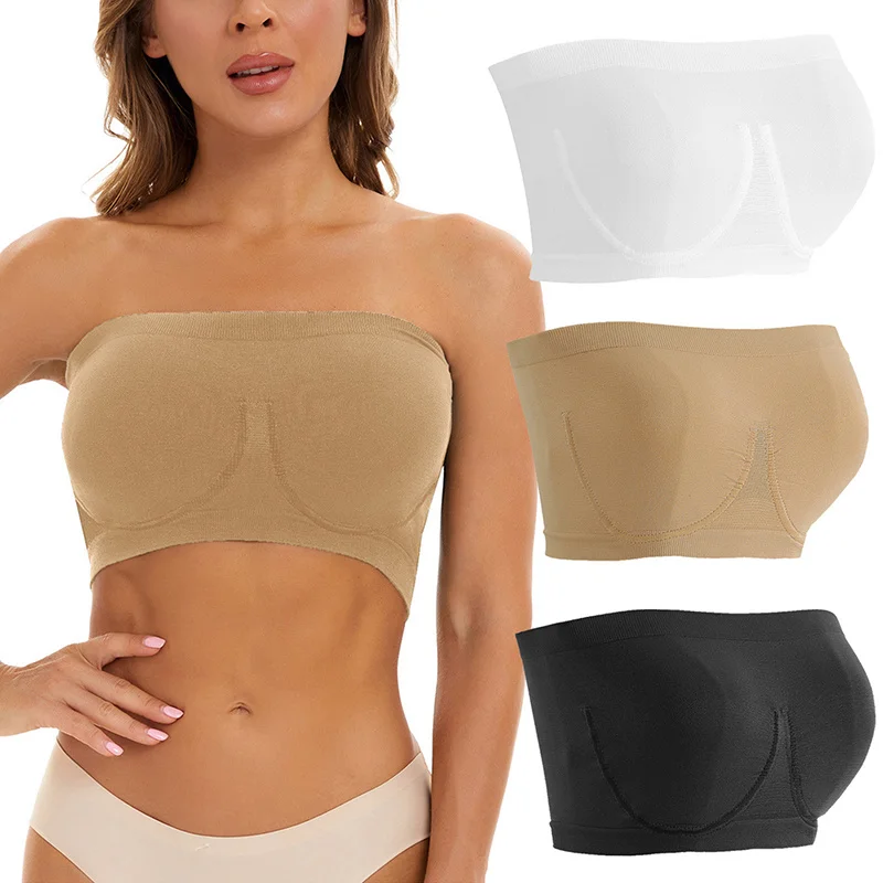 

Seamless Bandeau Bra Lingerie Without Straps Strapless Tube Top for Women Large Size Crop Top Sexy Bra Underwear New