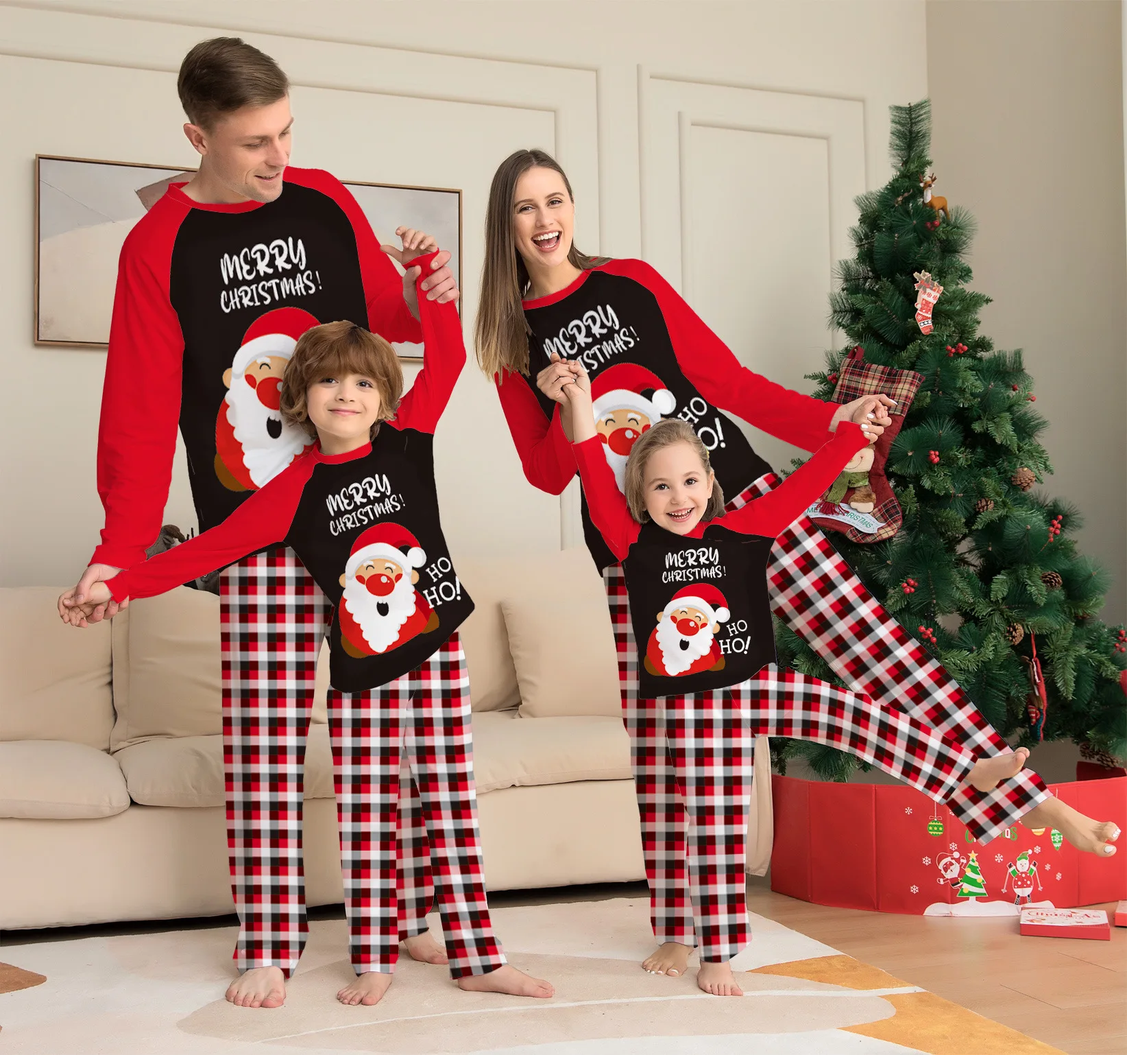 

Christmas Pajamas Xmas Pjs Matching Whole Family Set Mommy Daddy Mother Father Daughter Son Kids Couples Long Sleeve Santa 2023