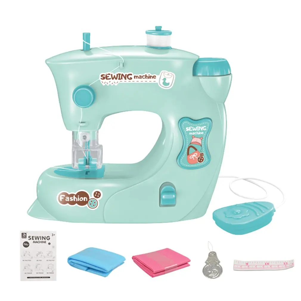 

Puzzle Electric Light Sewing Machine Small Home Appliances Toys Children's Play House Sewing DIY Masks Girl Toys