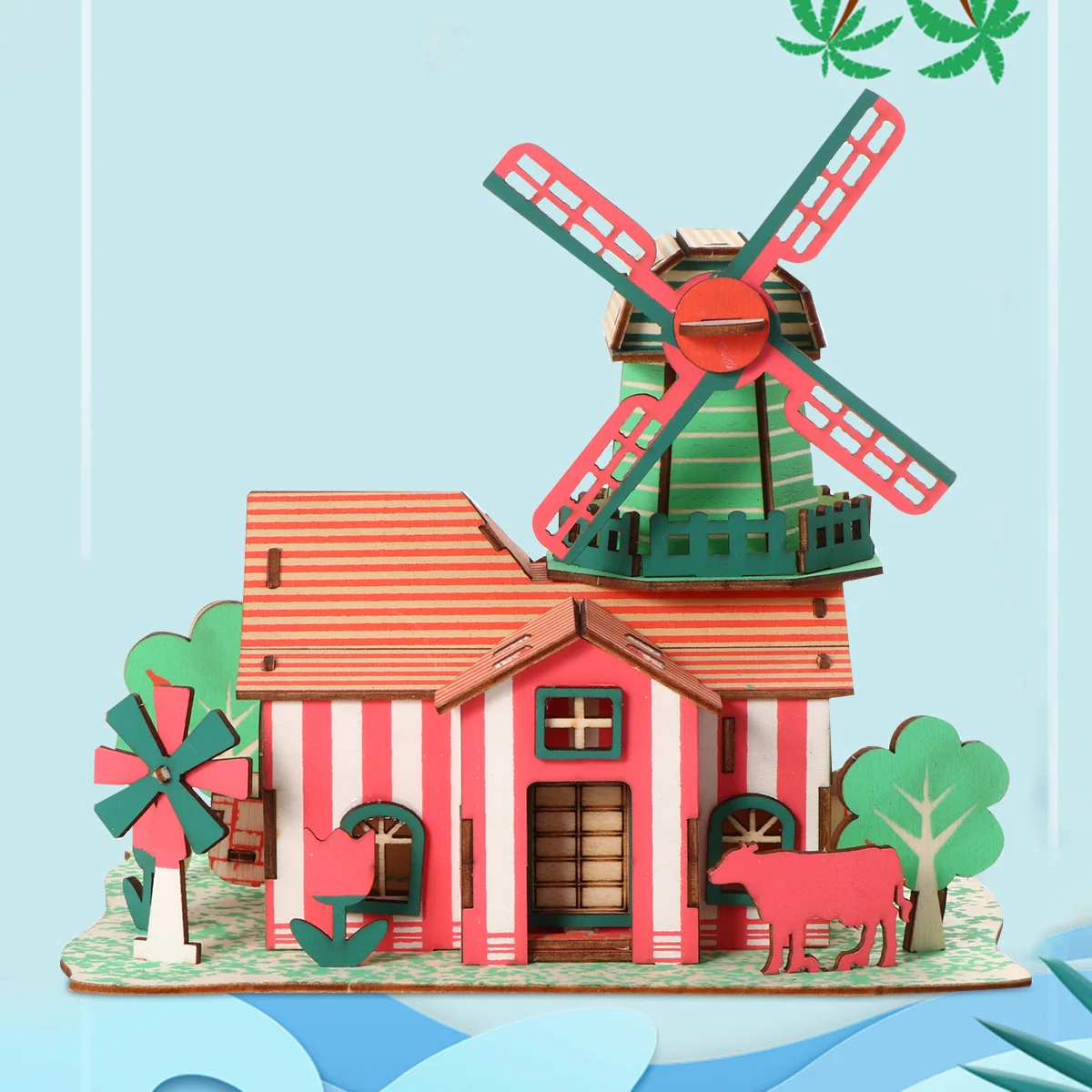 

3D House Puzzle Wood Building Puzzle Jigsaw Puzzle Model Educational Craft Construction Model Assemble Unfinished Hobby Toys