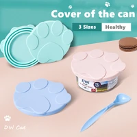 portable silicone dog cat canned lid 2 in 1food sealer spoon pet food cover storage fresh keeping lids bowl dog accessories