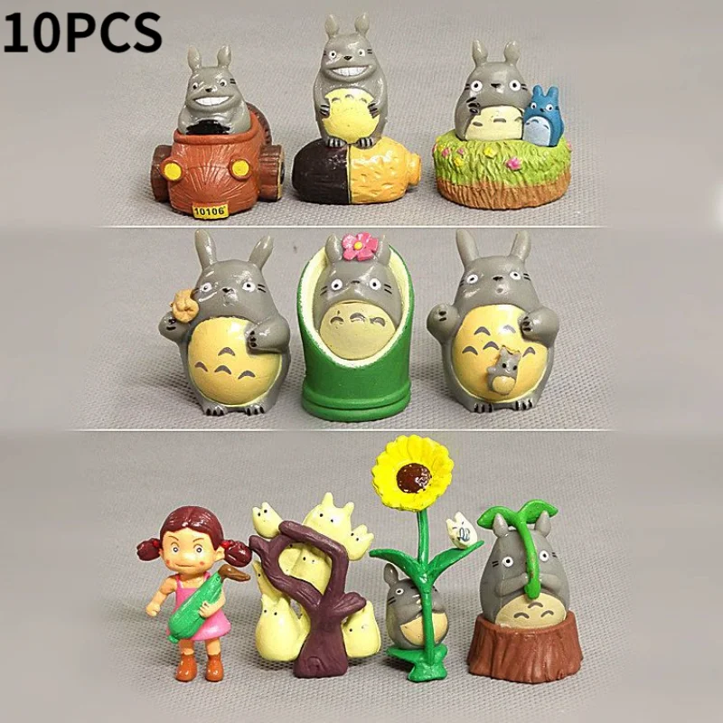 

Фигурка Тоторо, декоративное украшение для студии, аниме кавайные аксессуары для домашнего декора, сказочный садовый цветочный горшок Тото...