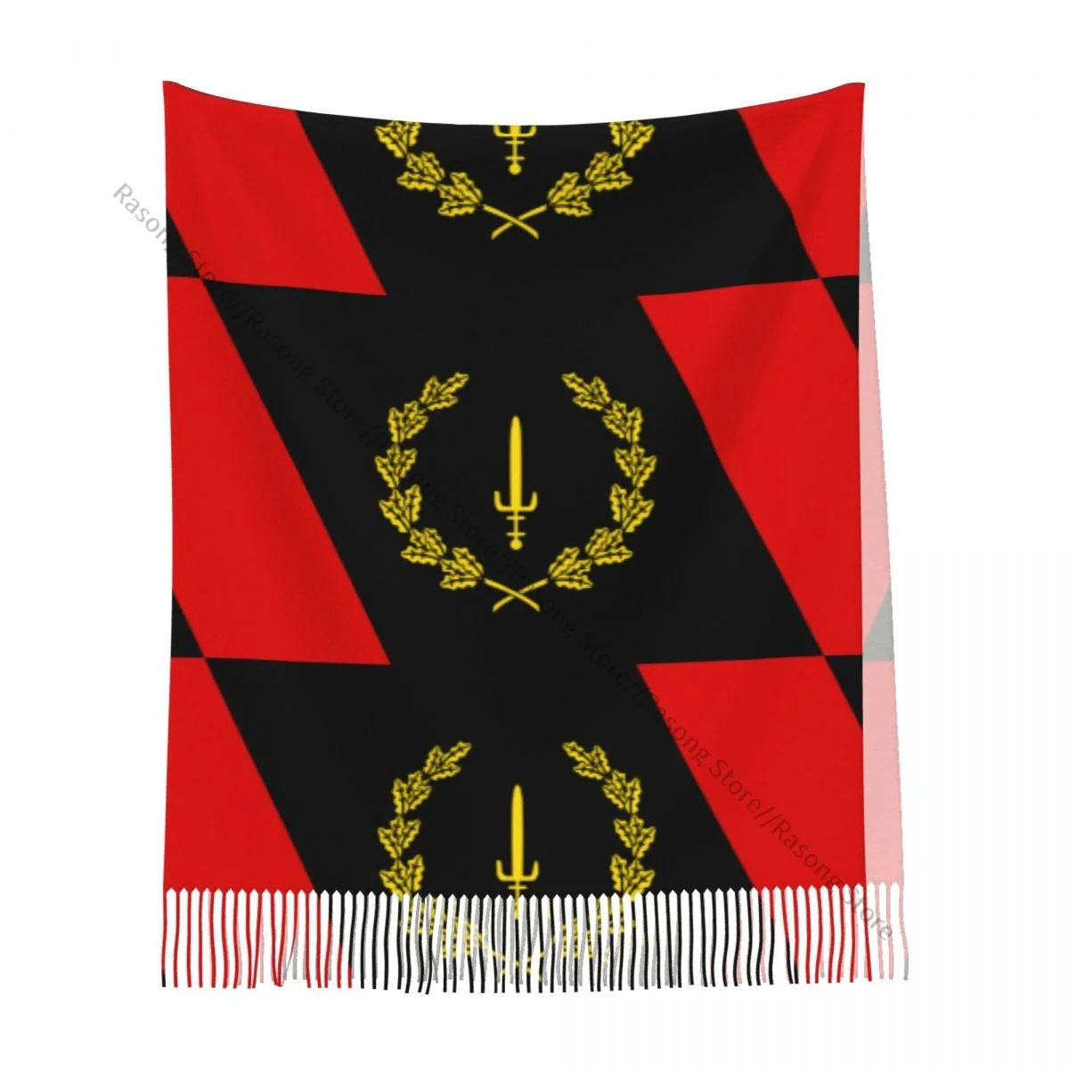 Шарф с кисточками большой размер 196*68 см зимняя теплая шаль из пашмины накидка