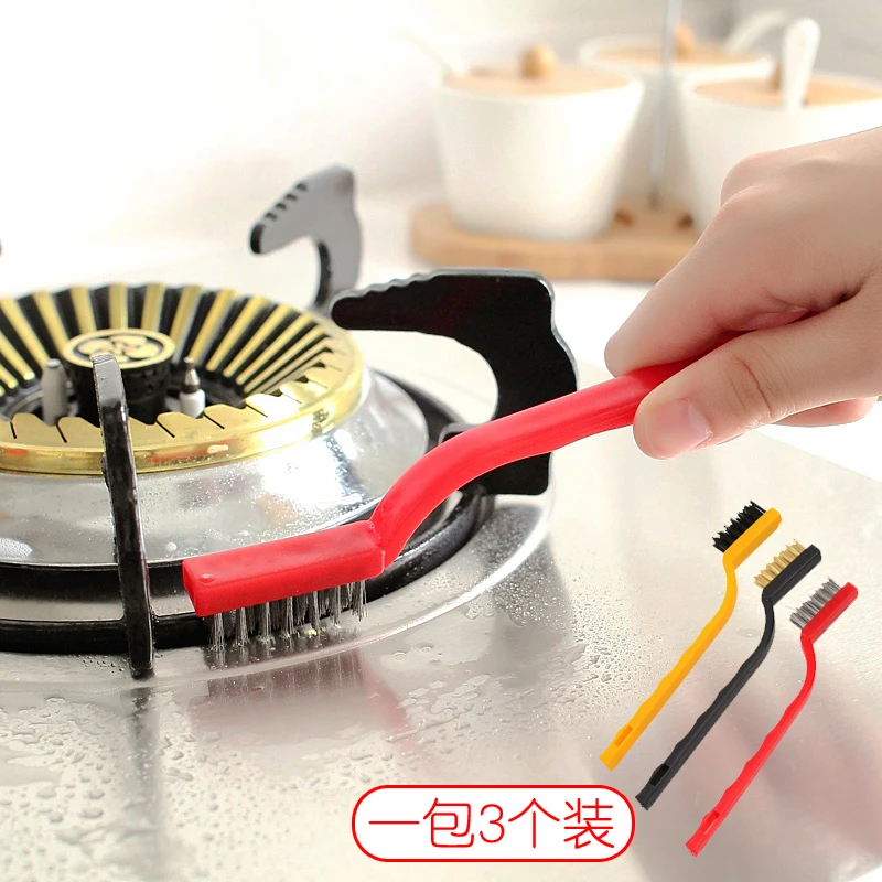 

Gas stove cleaning brush 3 packs kitchen supplies range hood stove cleaning tool wire small brush