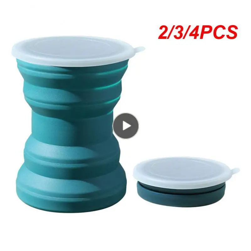 

2/3/4PCS For Hot Water Folding Cup Heat Resistant Silicone Foldable Cup Scald Resistant For Outdoor Travel Camping Hiking 320ml
