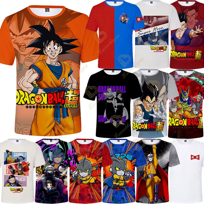 

Dragon Ball Goku Super Saiyan Oversize T Shirts Men Women Clothes Short Sleeve T-shirt White Black Orange Breathable Jersey