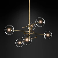 modern nordic style led chandelier for living room dining room kitchen bedroom pendant lamps glass ball design g4 hanging light