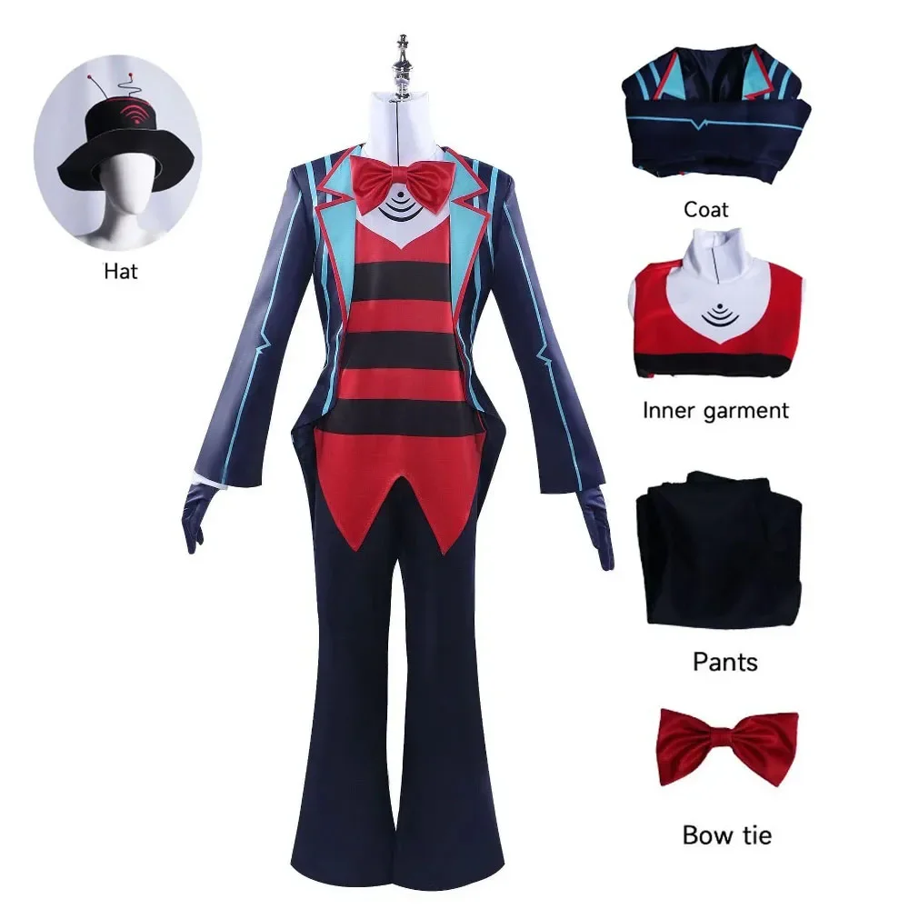 Костюм для косплея из аниме Отель Чарли морнинстар голубое пальто брюки шапка