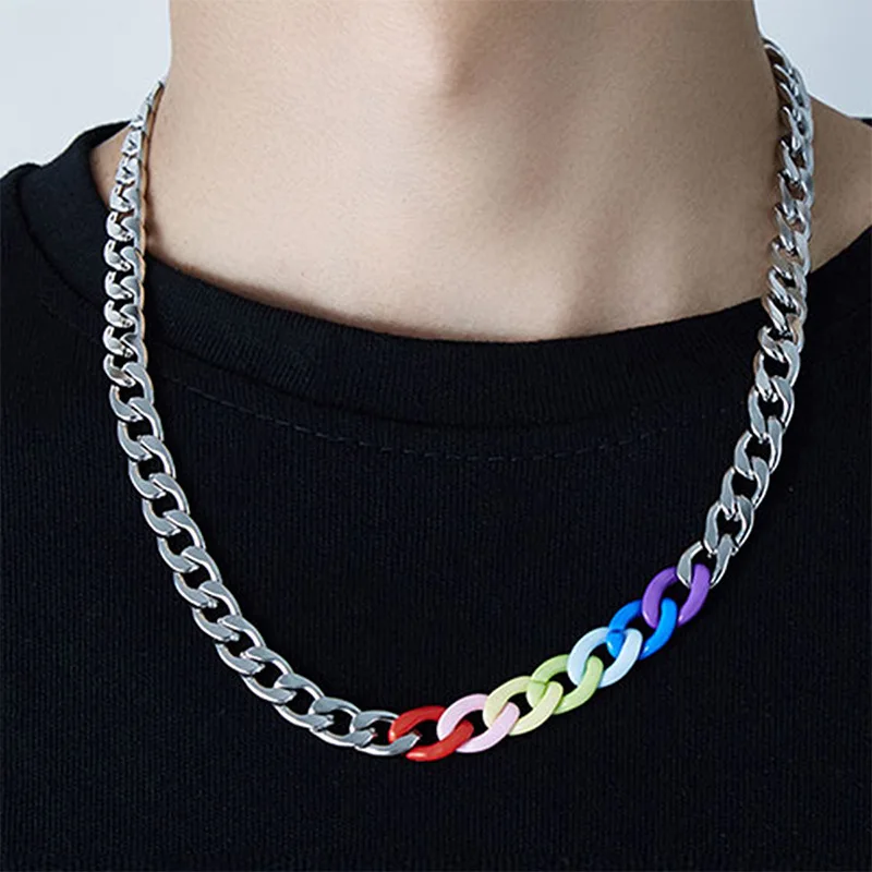

Popular accessories in Europe and America men's side NK Cuban necklace personality stainless steel chain