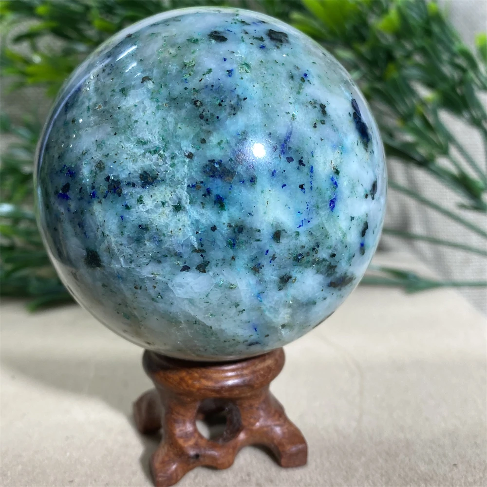 

Chrysocolla Crystal Quartz Natural Stone Sphere Reiki Energy Wichcraft Gems Minerals Handwork Ball House Decoration Home +Stand