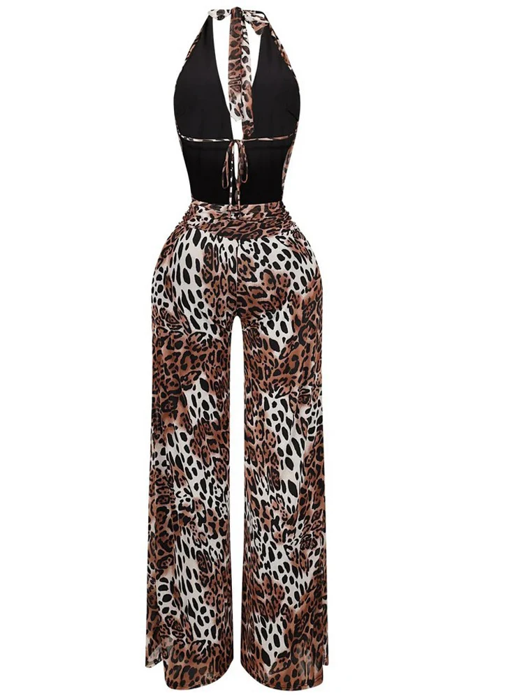 Beyprern Wild женские комбинезоны с капюшоном и принтом животных комплект из двух