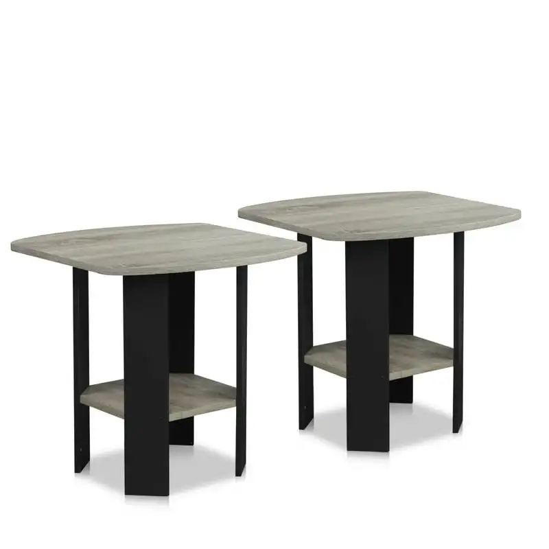 

Дизайнерский наконечник/боковой стол, серый французский дуб, набор из 2 шт.