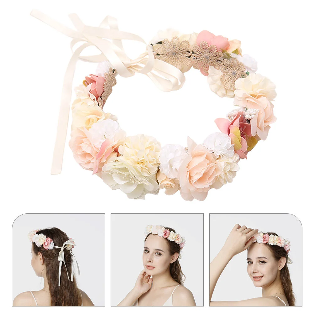 

Шелковый цветочный венок, тиара, аксессуары для девушек, свадебный головной убор, свадебные украшения, головные уборы с маргаритками, фестиваль