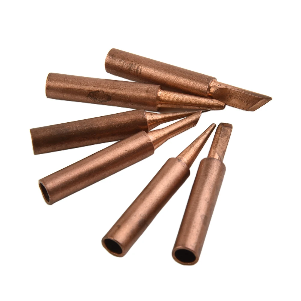 Набор медных наконечников и ручек для паяльника 900M-T 7 шт.