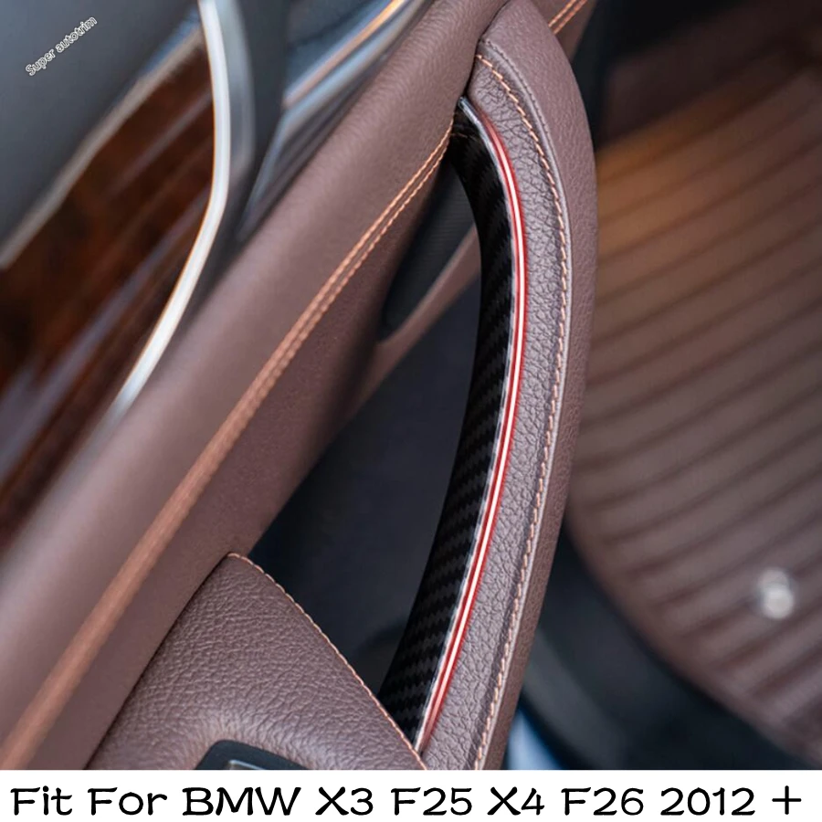 

Carbon Fiber Armrest Handle / Car Door Storage Box Cover Trim For BMW X3 F25 X4 F26 2012 - 2017 Accessories Interior Refit Kit