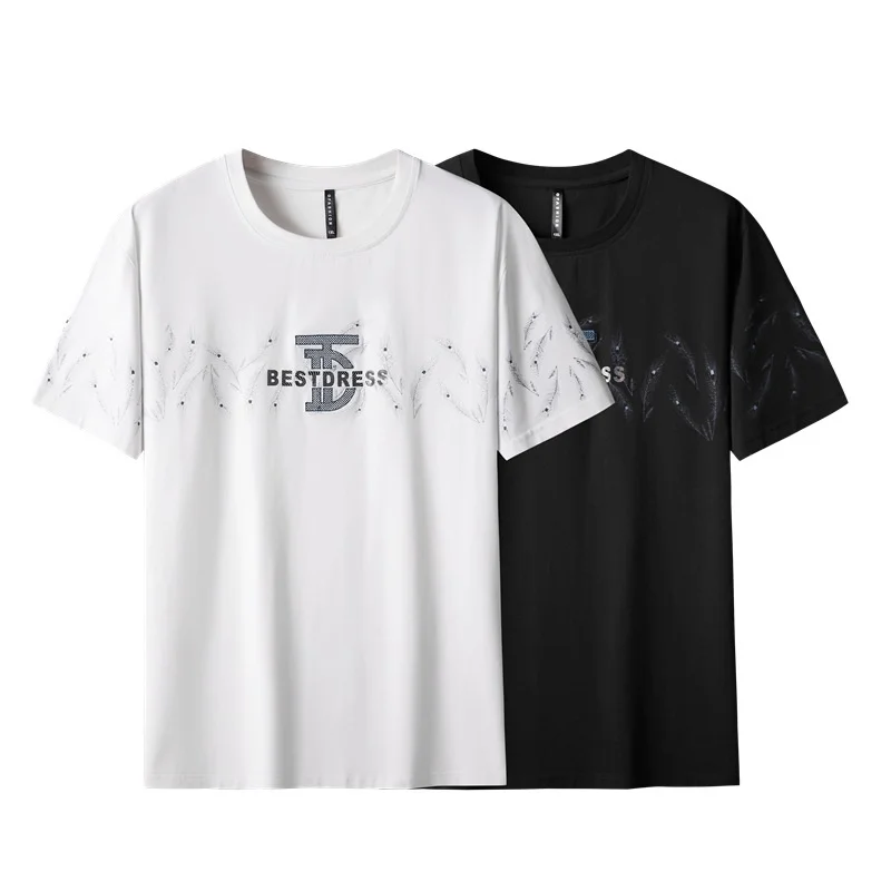 

Summer New Arrival Fashion 95% Cotton Men's Youth Round Neck Printed Short Sleeve T-shirt Plus Size 2XL 3XL 4XL 5XL 6XL 7XL 8XL