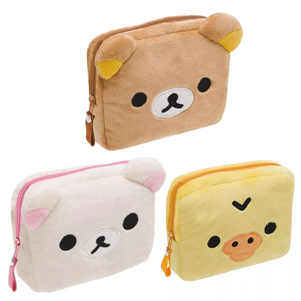 Милый плюшевый мультифутляр с медведем Rilakkuma Korilakkuma органайзер для макияжа сумка