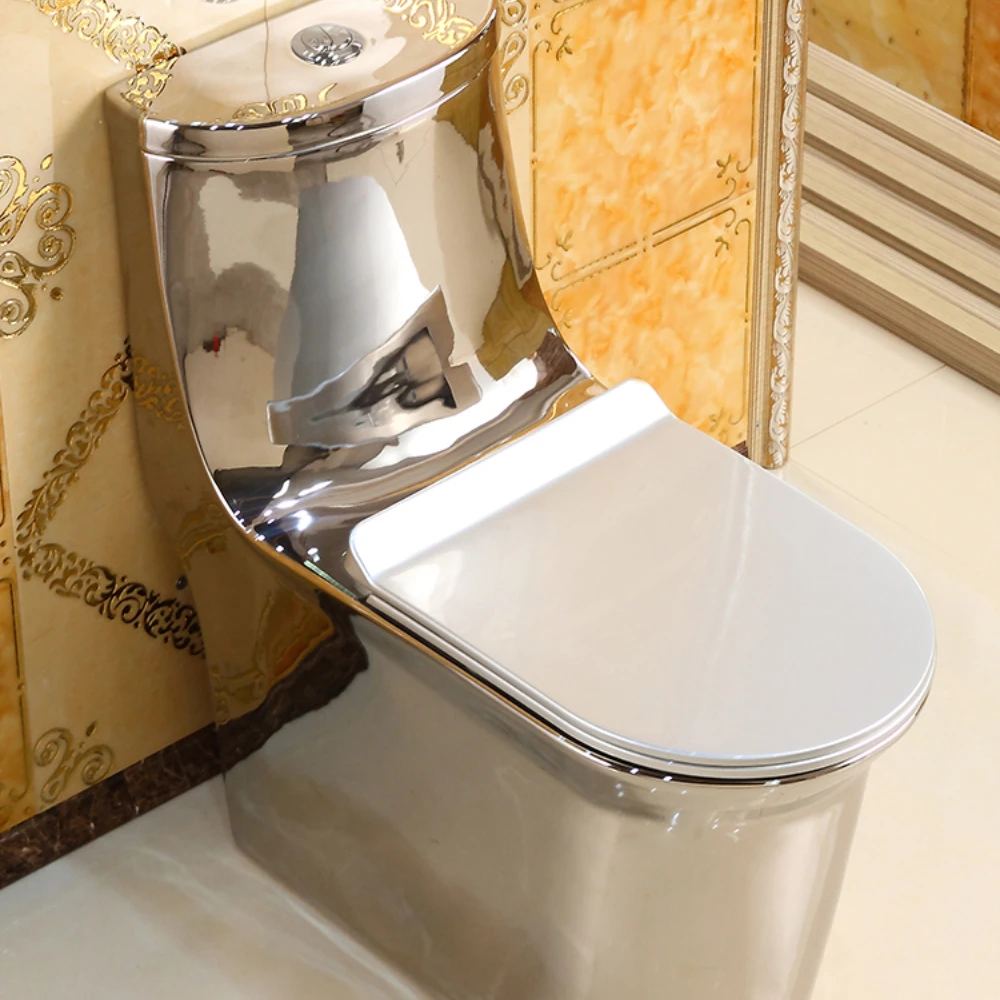 

Nordic Style Silver toilet creative personality art bar water closet super swirl color deodorant toiletVOne Piece Closestool WC