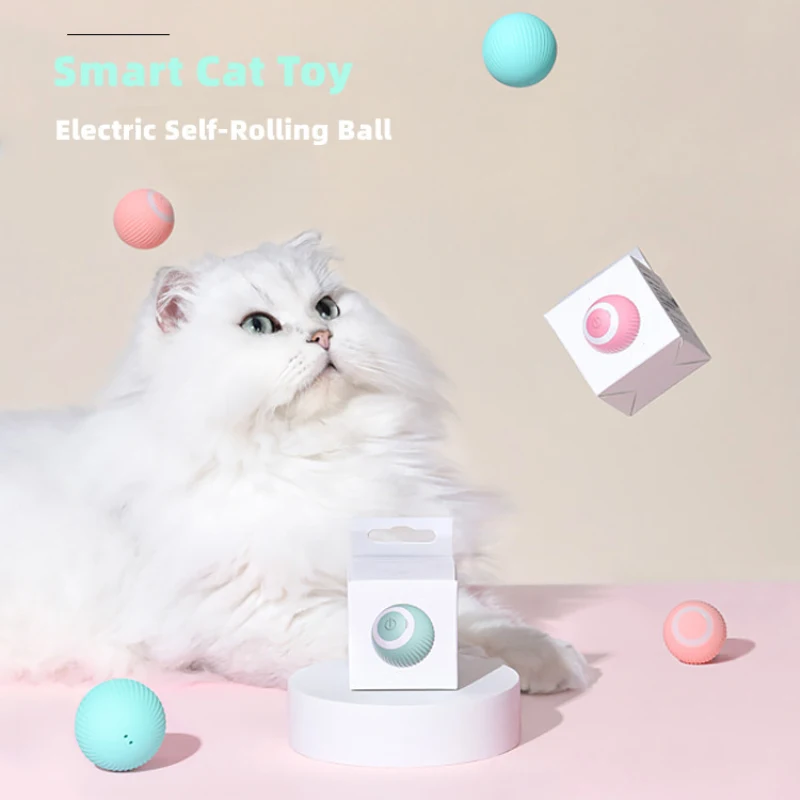 

Electric Cat Ball Smart Cat Toys Automatic Rolling Ball Self-moving Kitten Toys Interactive For Pet Indoor Training Playing