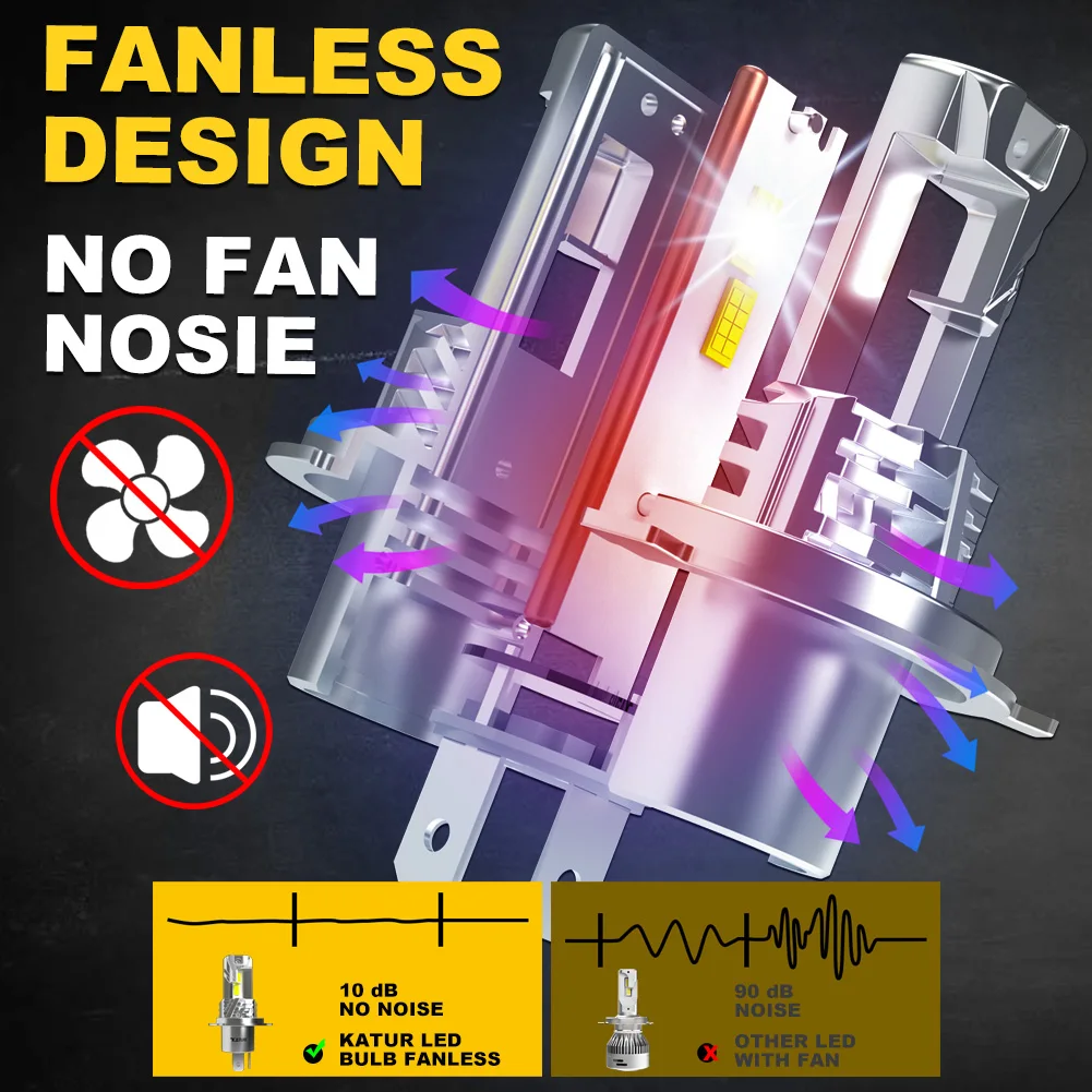 Katur 2 шт. H4 9003 HB2 дальний и ближний свет Светодиодные Автомобильные фары