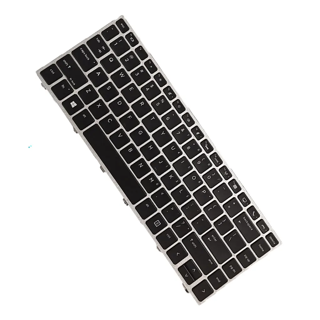 

Black Laptop Keyboards with Backlit Notebook Good Touch Silver Frame Input Device Replacement for HP Elitbook 840G5