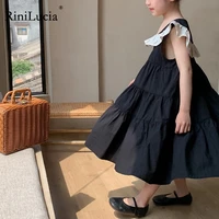 rinilucia girls clothes 2022 new summer princess dresses sleeveless kids dress black casual girls dresses children clothing