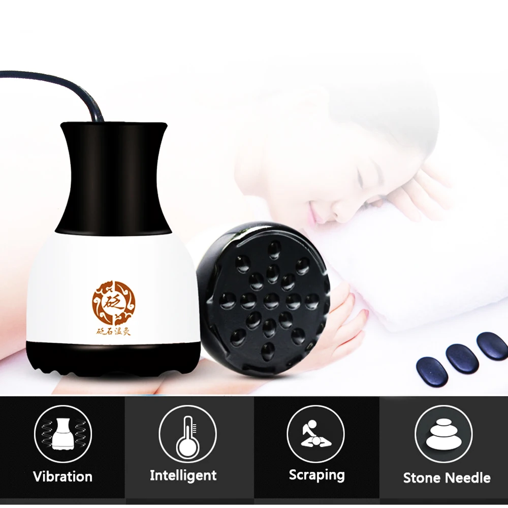 

Natural Bian Stone Therapy Heating Scraping Body Massage Gua Sha Chinese Hot Compress Electric Detox Spa Relaxation Health Care