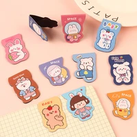 2 new cute kawaii bear rabbit space animal magnetic bookmark mold planner accessories blue bookmark clips cute school supplies