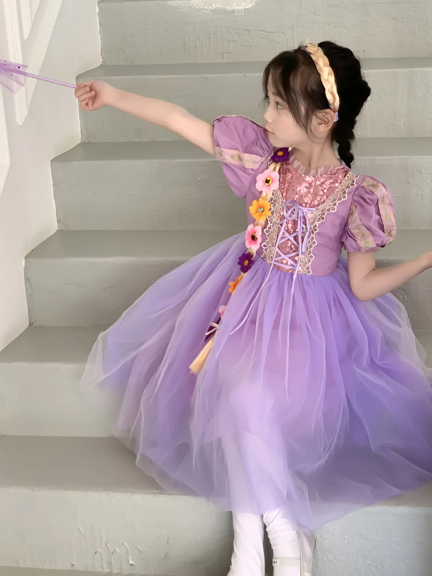 Мультяшные волосы София косплей длинные принцесса мечта платье костюм Хэллоуин