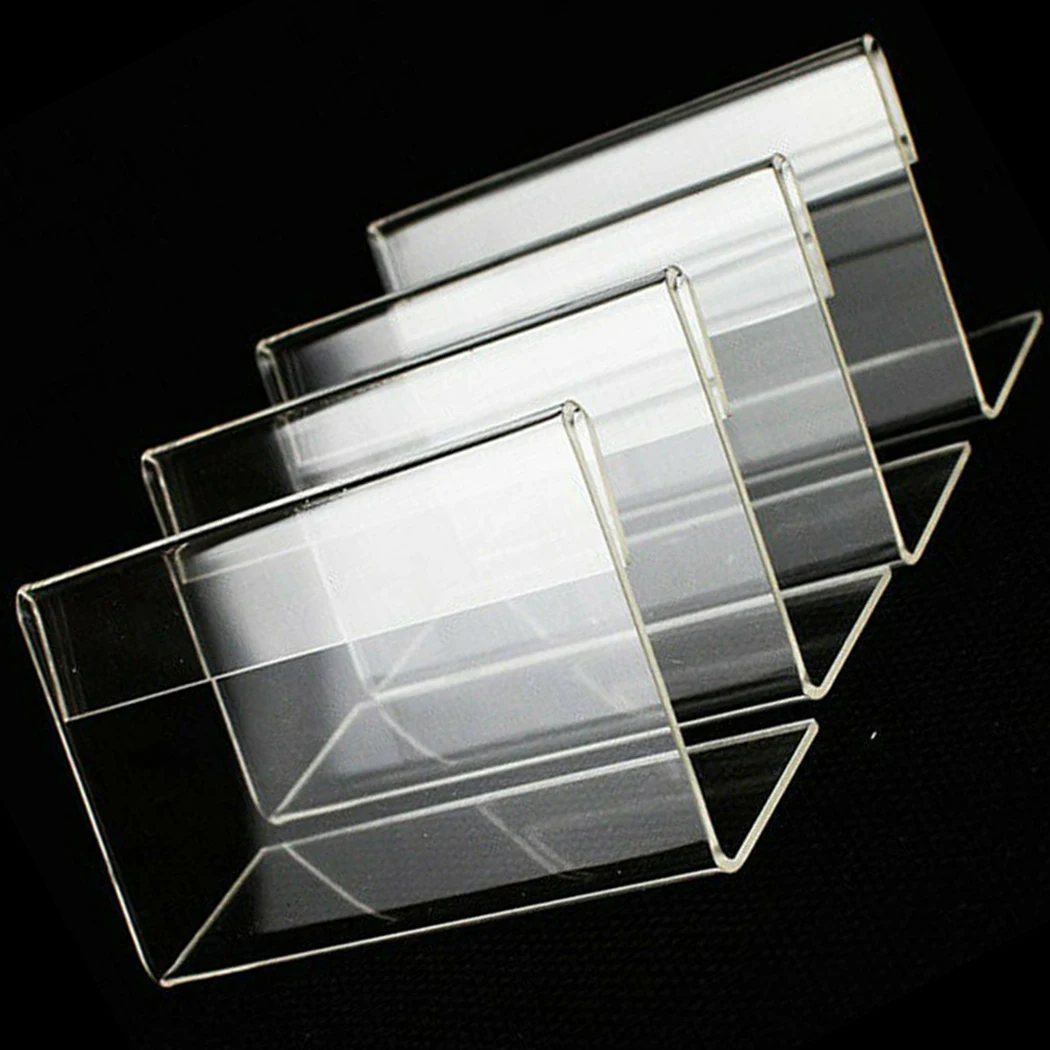 

20pcs 5x7.5cm Acrylic Sign Display Stand Plastic TransparentPrice Of Business Card Label Stand Desktop Business Card Holder