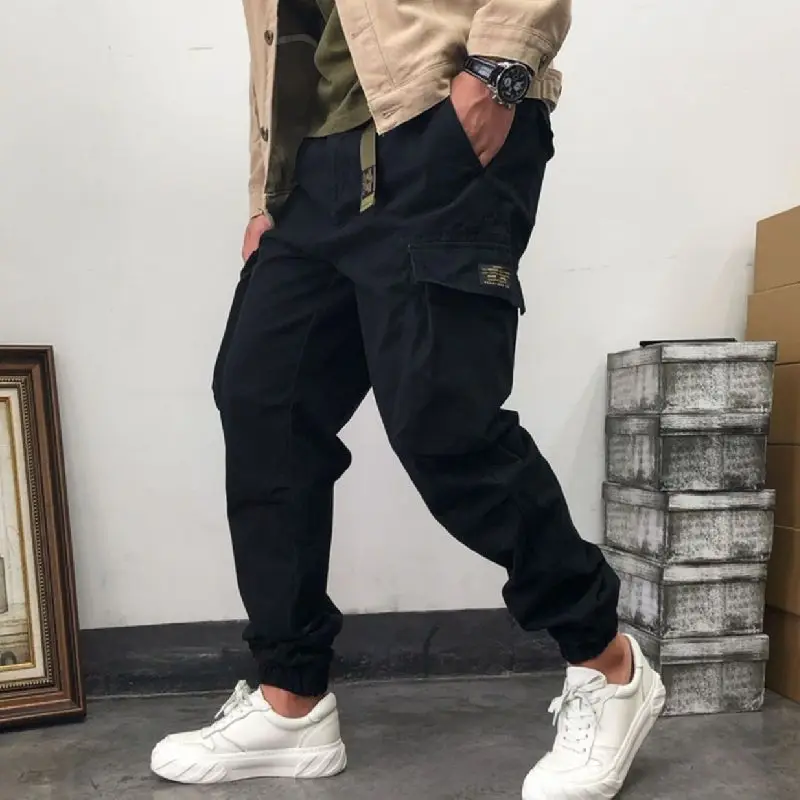 

Fashion with Belt Cargo Pants Men Streetwear Tactical Pants High Quality Cotton Military Joggers Army Trousers Harajuku Clothes