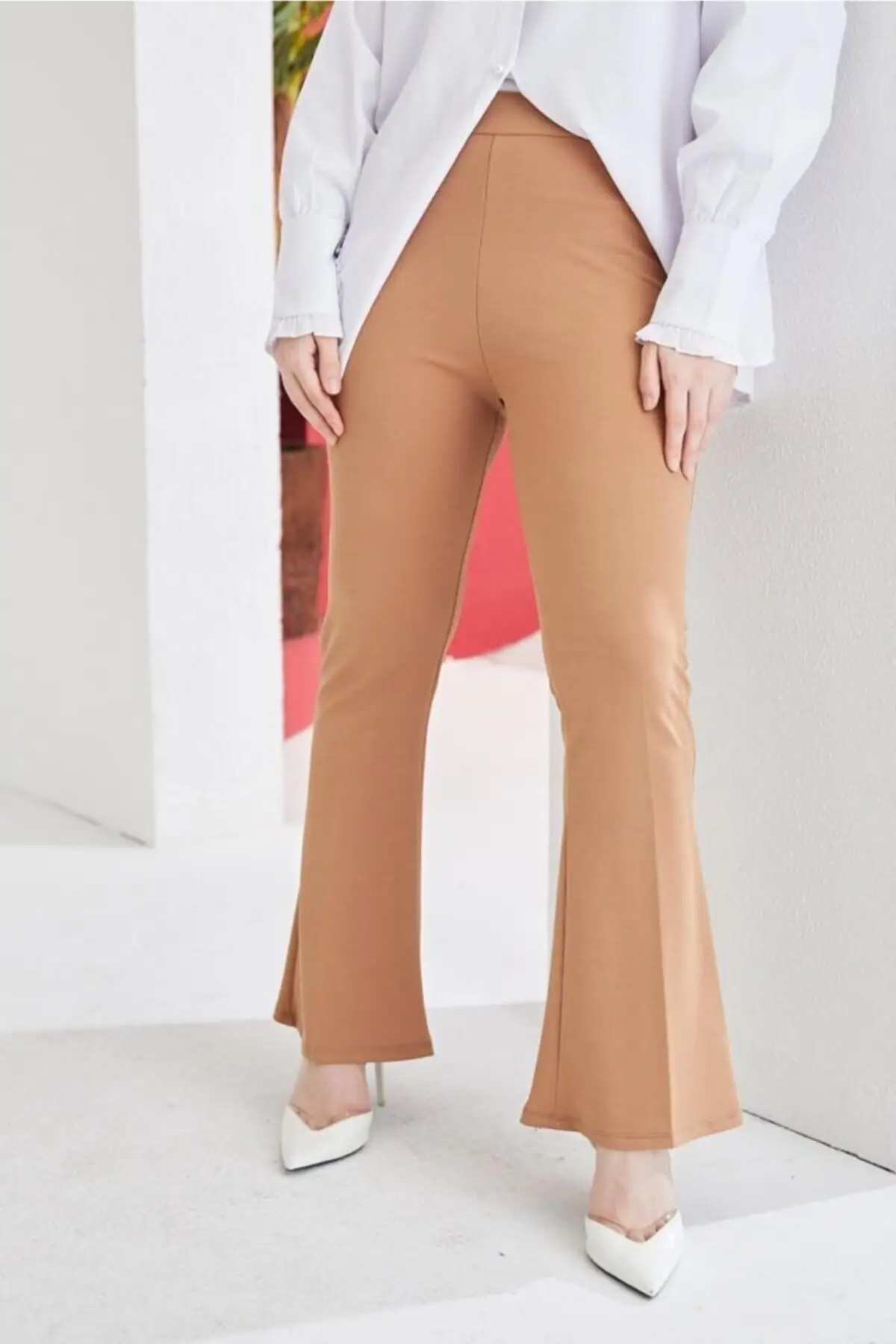 

206 Spanyol Tray Fabric Pants Brown Hijab Clothing