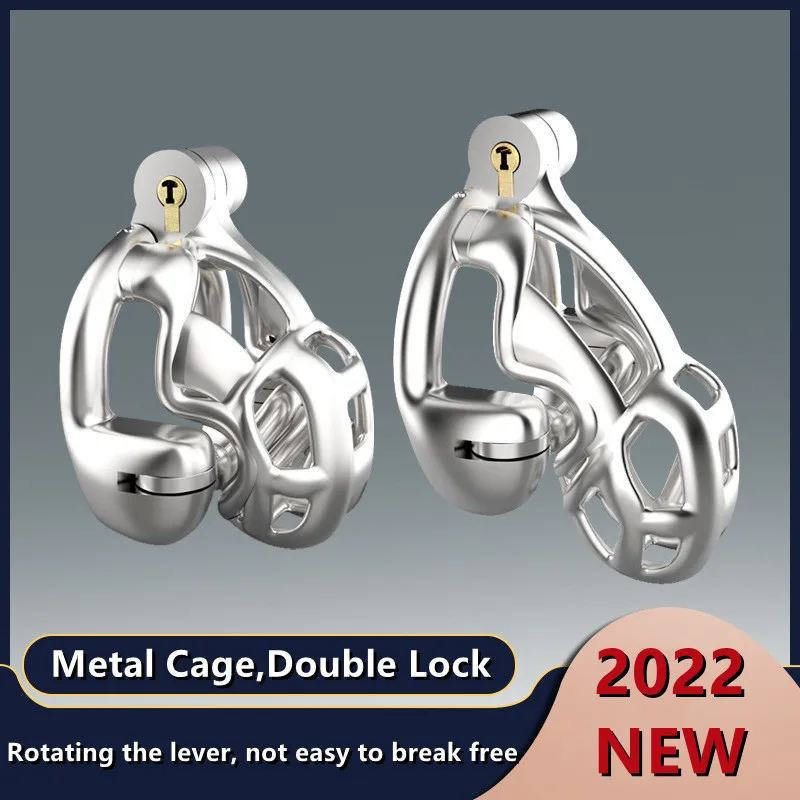Металлическая клетка верности с двойным замком, вращающееся ограждение, кольцо на пенис, Мамба, член, взрослые секс-игрушки для мужчин