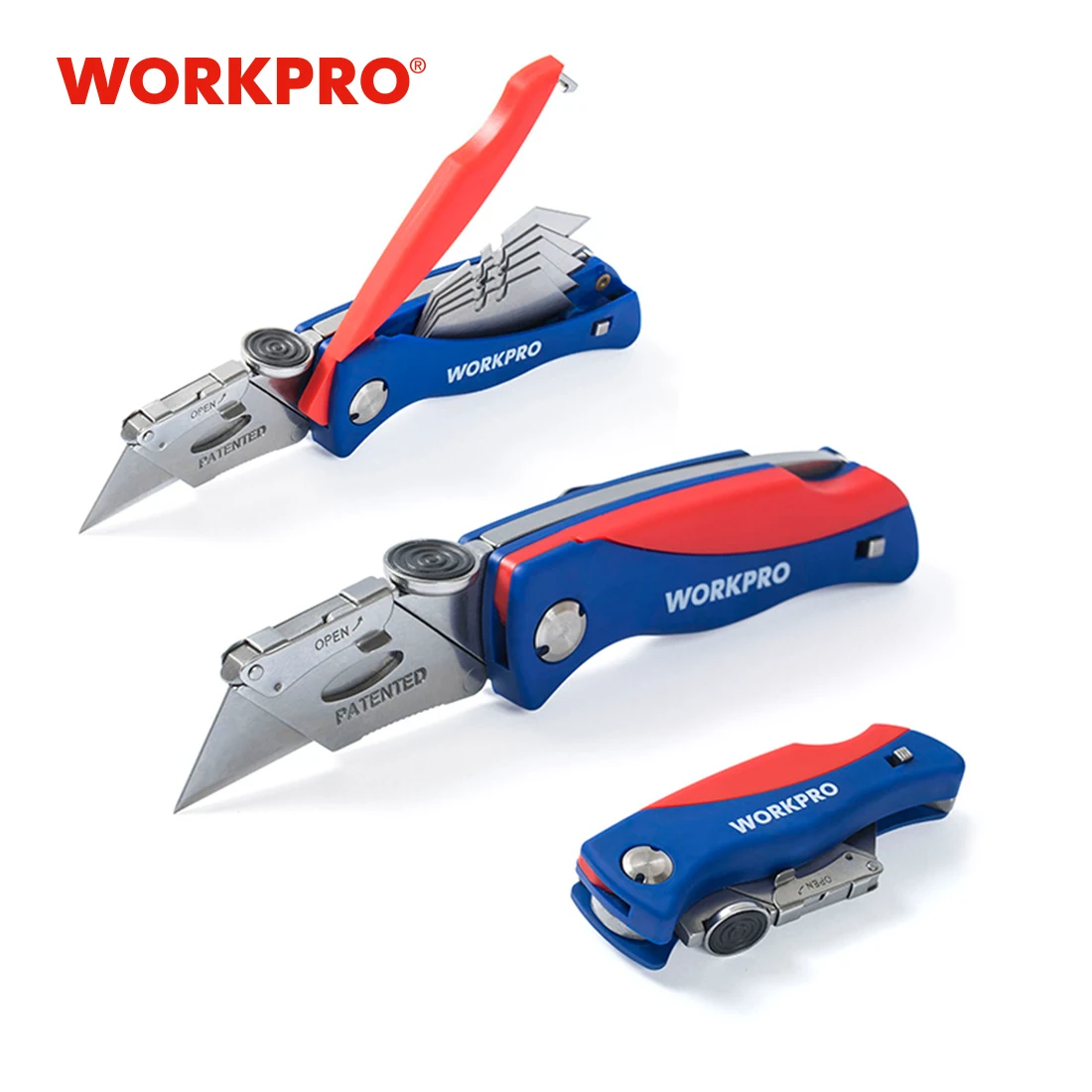 

WORKPRO Folding Knife Electrician Utility Knife for Pipe Cable Cutter Knives with 5 pcs Blades in Handle