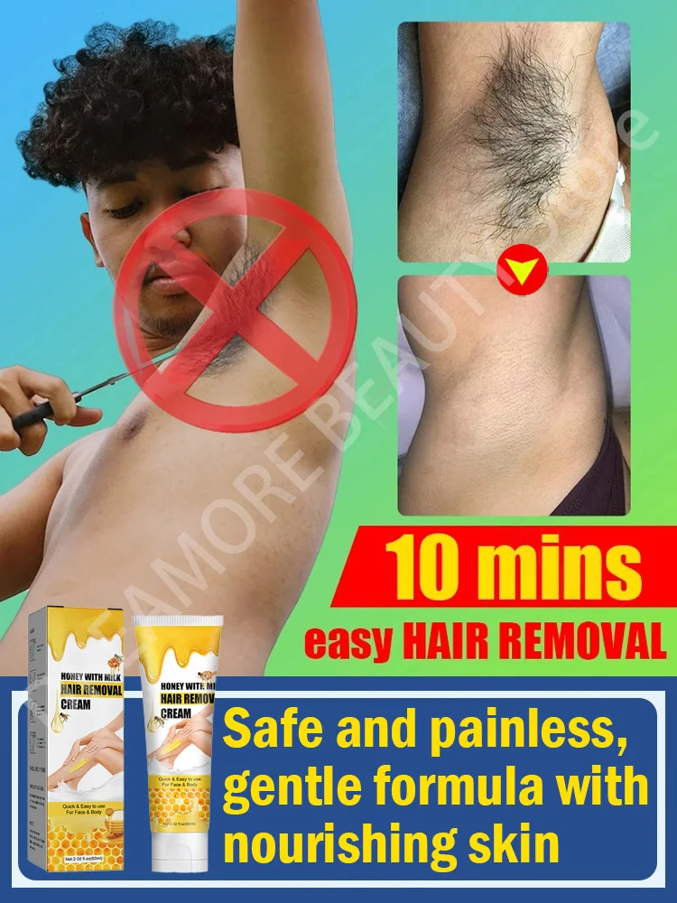 

Painless Hair Removal Cream For Ladies Men Remove Underarm Arm Leg Bikini Area Sensitive Areas Hair Removal Depilation Cream