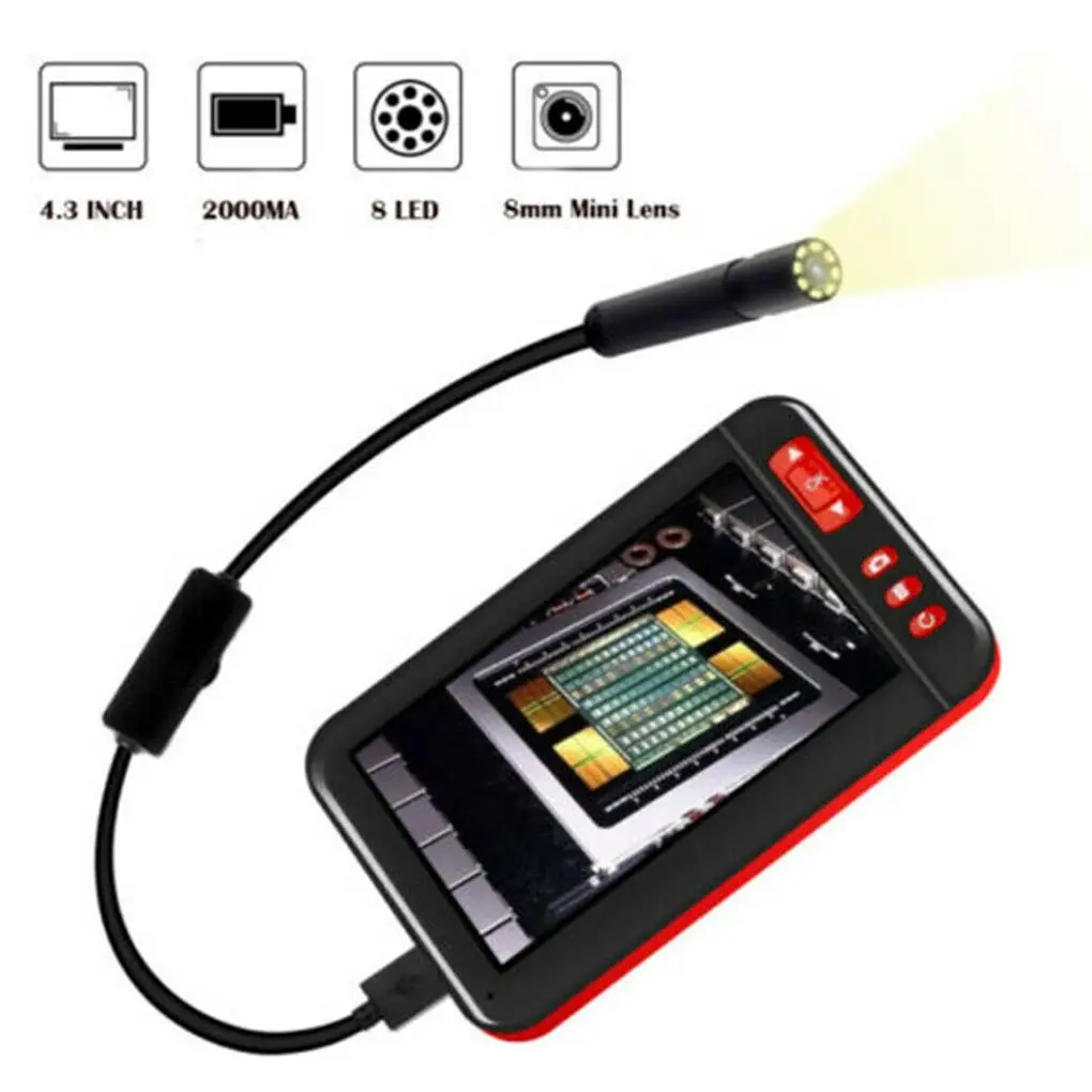 

4.3" 1080P Camera Inspection Borescope Endoscope Pipe Tube Scope Car Repair Tool (10M)