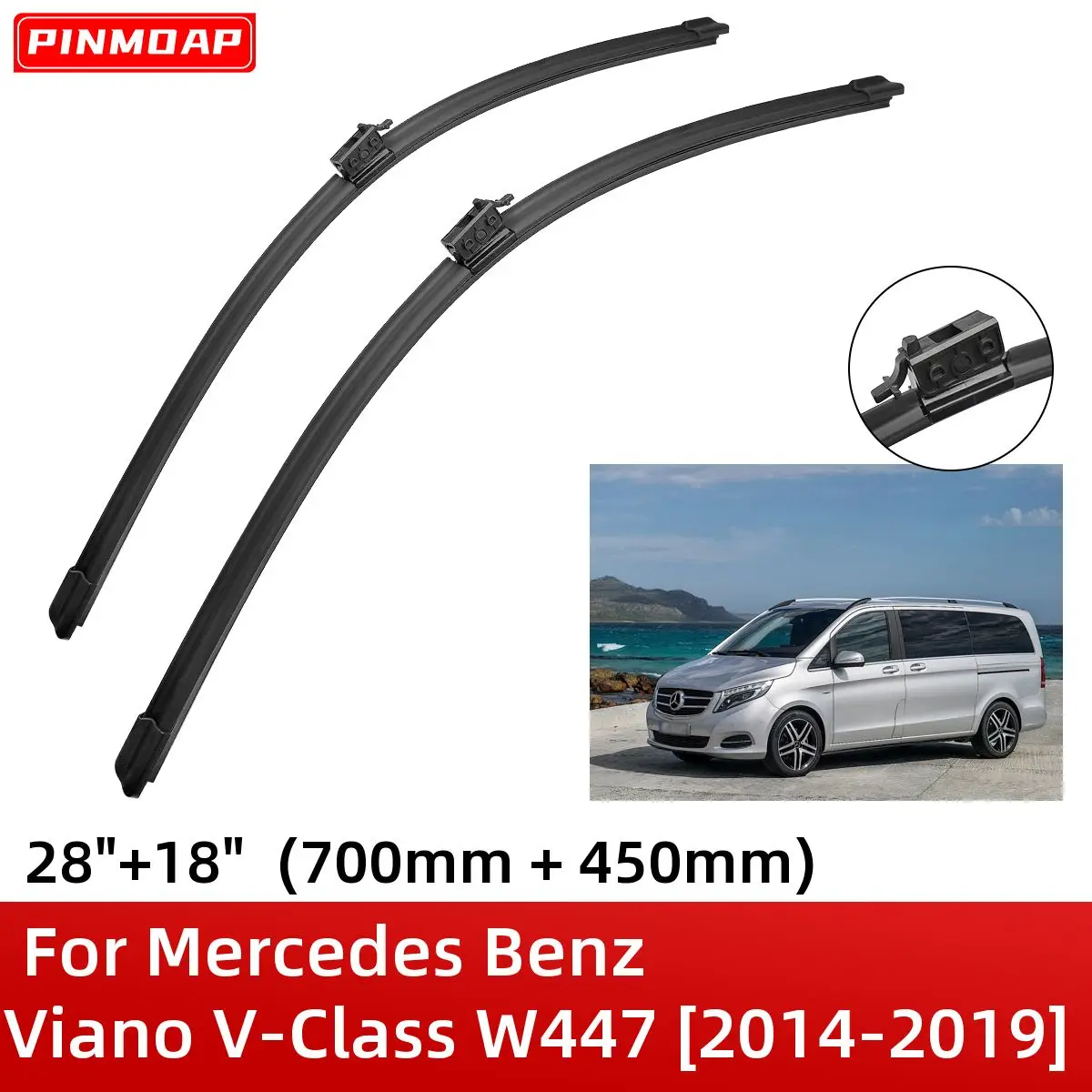 

Для Mercedes Benz Vito Viano V-Class W447 2014-2019 28 "+ 18" щетки стеклоочистителя переднего стекла, резак, аксессуары 2018 2019