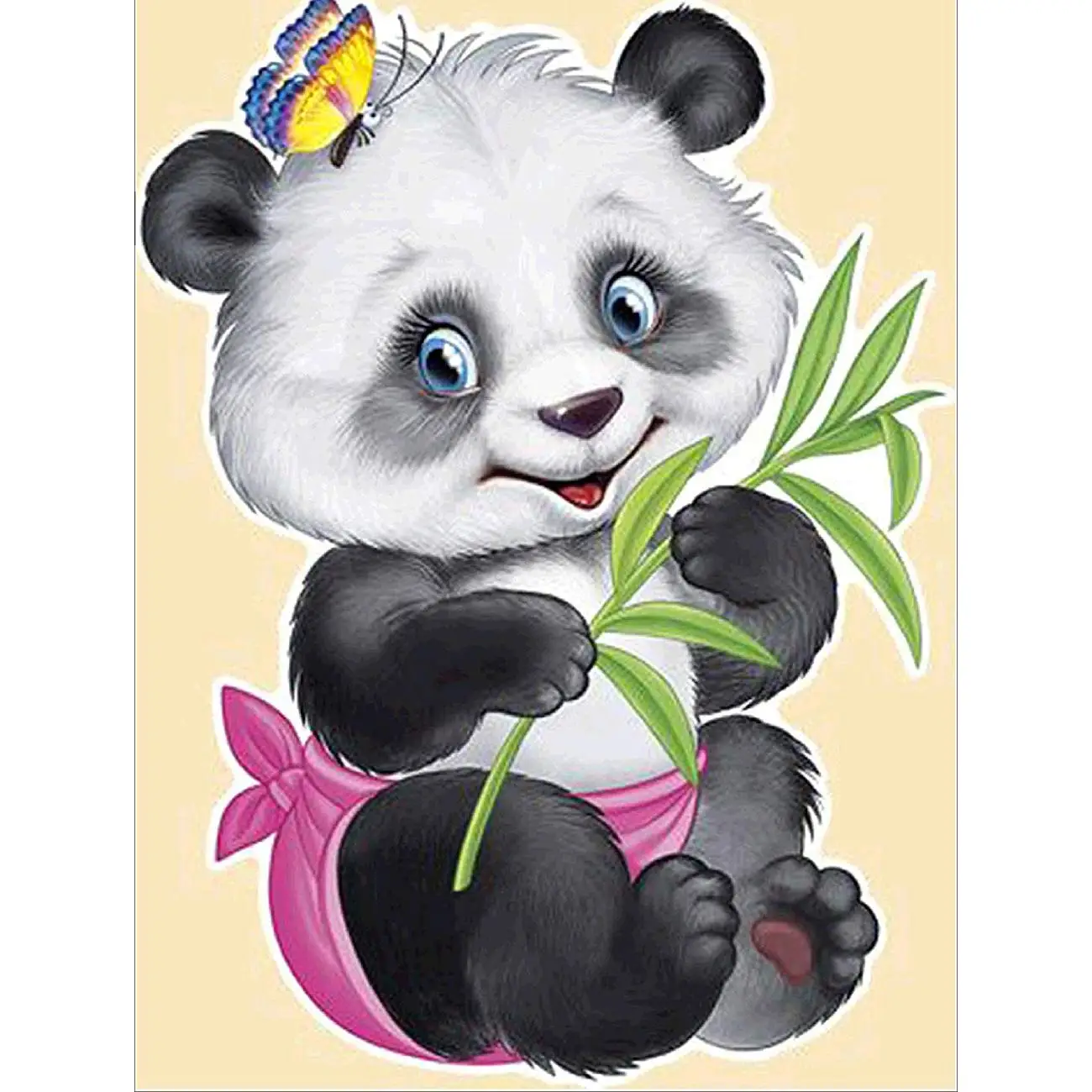 

5D Diamond Painting Pandas and Butterflies Full Drill by Number Kits, DIY Diamond Set Arts Craft Decorations