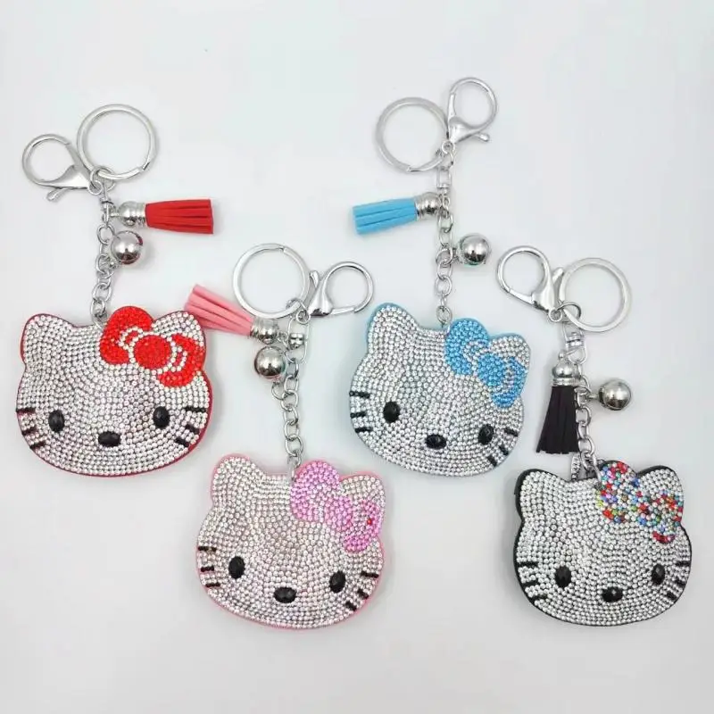Kawaii Kt Cat Аниме мультфильм творчество бриллиантовый брелок для девушек студентов
