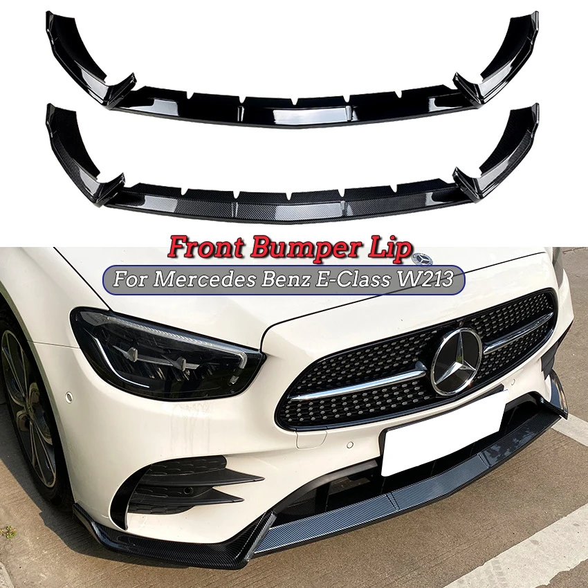 

For Mercedes Benz E-Class W213 E260 E300 AMG Front Bumper Lip Body Kit Spoiler Splitter Bumper Canard Lip Splitter 2021 2022