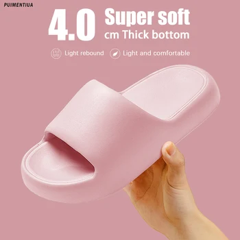 Summer Slippers Women Men Shoes Thick Sole Beach Slides Bathroom Anti-Slip Slipper Soft Sandals Fashion Flip-Flops Ladies Shoes 1