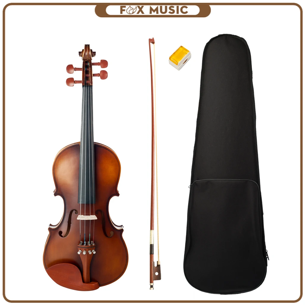 Enlarge 4/4 Full Size Violin Fiddle Matte-Antique Spruce Top Jujube Wood Parts With Rosin Bow Box