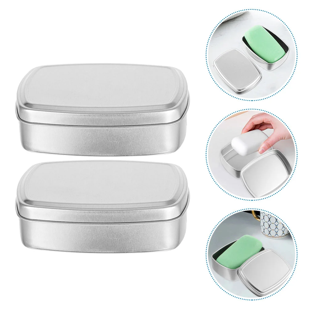 

Aluminum Soap Dish Case Travel Holder Tins Bamboo Box Container Boxes Homemade Metal Lid