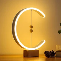 usb magnetic wooden table lamp levitation mid air heng balance lamp for bedroom hotel