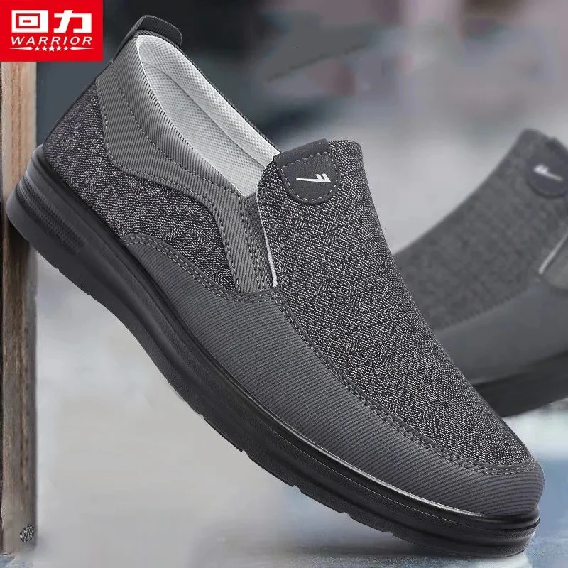 

Warrior Business Casual Sports Shoes For Men Lightweight Comfortable Elderly Lazy Shoes Outdoor Soft Sole Walking Shoes Father