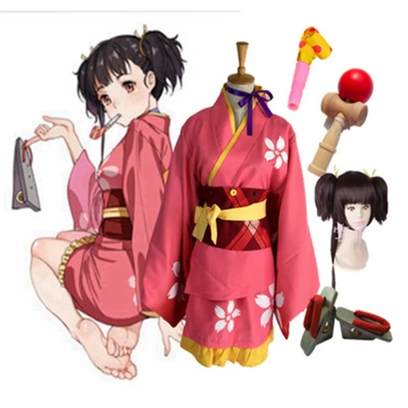 

Anime Kabaneri of the Iron Fortress Mumei Kimono uniform Full sets Cosplay Costume Halloween cartoon Costume