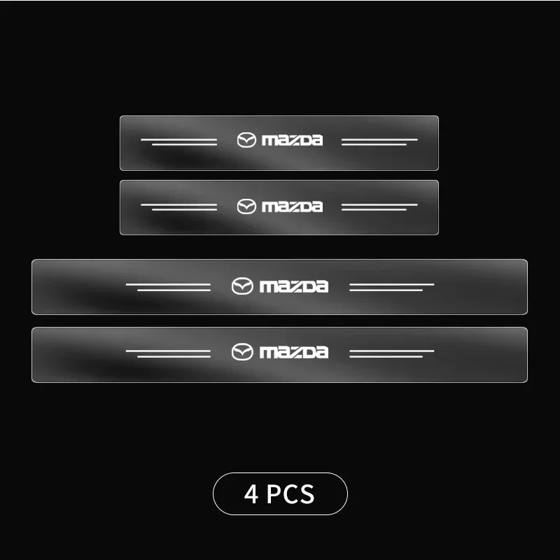 

4 шт. прозрачная наклейка на порог автомобиля для Mazda 3 BK BL Axela 2 5 CX5 CX6 CX-4 Mazda 6 GH GG CX-7 MX5 RX8 Ms M3 M5 M6 MX3
