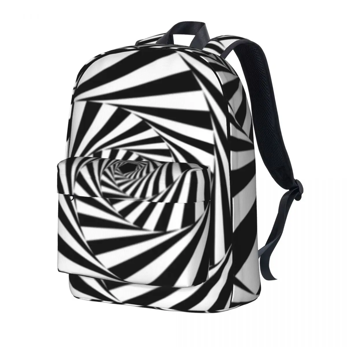

Black And White Eyes Optical Illusion Backpack Aperture Spiral Abstract Backpacks Travel Durable School Bags Colorful Rucksack