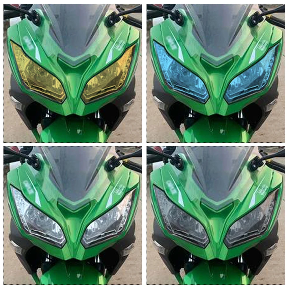 Фото Пленка-наклейка для тонировки фар мотоцикла, подходит для Kawasaki NINJA250 NINJA300 NINJA 250 300, защитная пленка от царапин для головного света №1