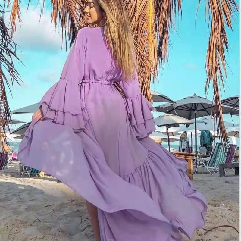 

White Loose Waist Blouse for Women Beach Coverups for Women Vacation Outfits Summer Beach